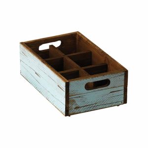 Stackable Wooden Box Turquoise 27cm [10.6"]